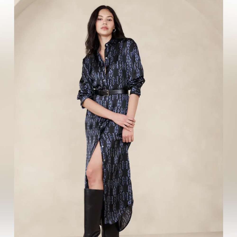 Banana Republic Tie-Waist Maxi Shirtdress